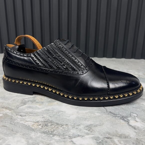 Gucci Derby Stars Trim Studded Lace Up BLack Leather 9.5 G or 10 US or 43.5 EUR - Picture 3 of 13